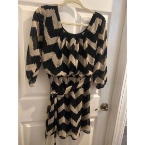 LILY ROSE STRIPED BLACK & CREAM DRESS